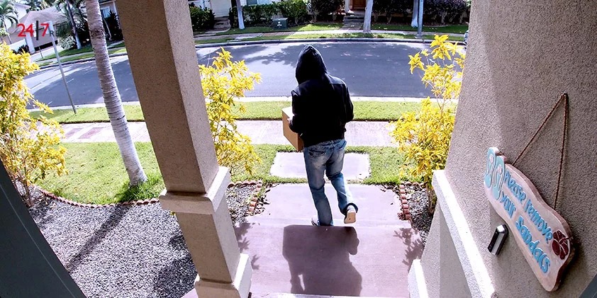 5 top tips to keep your home secure A package thief was caught on camera stealing a box delivery from the door
