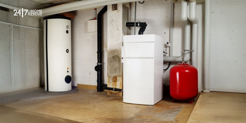 How Much Does a Boiler Service Cost in 2026? Steel water heater and condensing oil boiler system in a residential basement