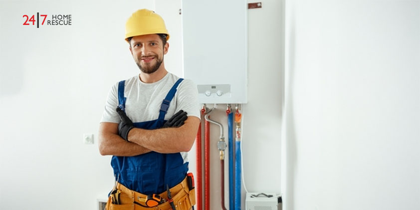 Boiler Repair Cost 2026: A Complete Breakdown Smiling engineer servicing the house heating system looking at camera while standing with arms crossed.
