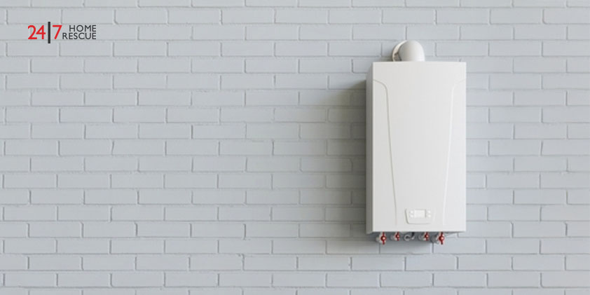 What is a Megaflow System? Wall-mounted gas boiler providing hot water in a modern room