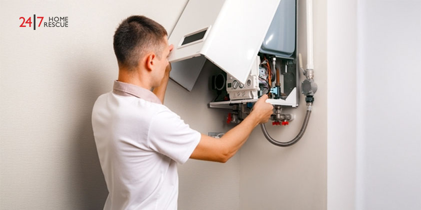 Boiler Lockout and Ignition Lockout Causes & How To Fix It Engineer opened boiler cap for the boiler ignition lockout issue