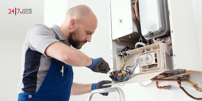 How to Reset Ideal Logic Combi 30 Boiler: A Comprehensive Guide Professional qualified engineer servicing a natural gas boiler at home