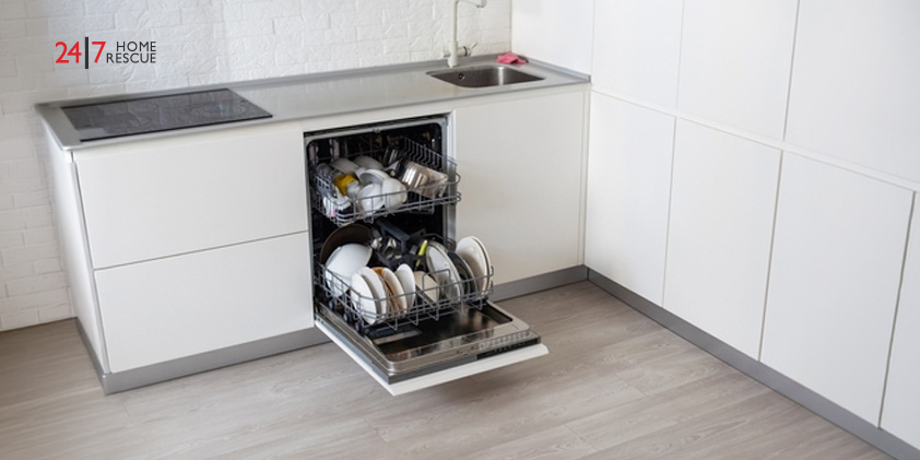How Much Does It Cost to Run a Dishwasher An open dishwasher with clean dishes placed inside