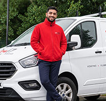 24|7 home rescue engineer standing near van